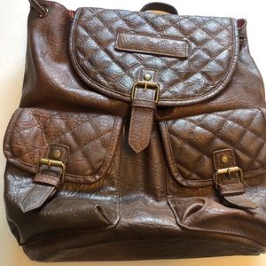 Brown backpack purse